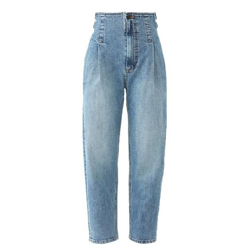 Colovos Vintage Buckle High Waisted Straight Leg Jeans Sz 0 Light Wash (B